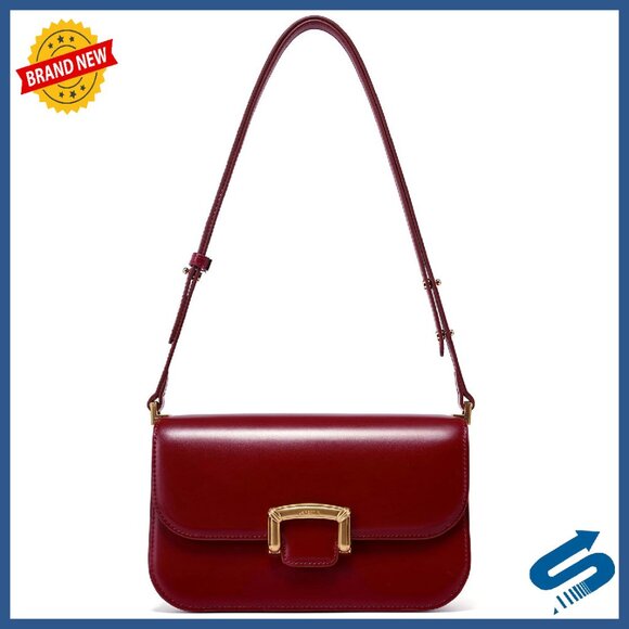 Small Genuine Leather Crossbody Shoulder Bag - Adjustable Strap Spacious